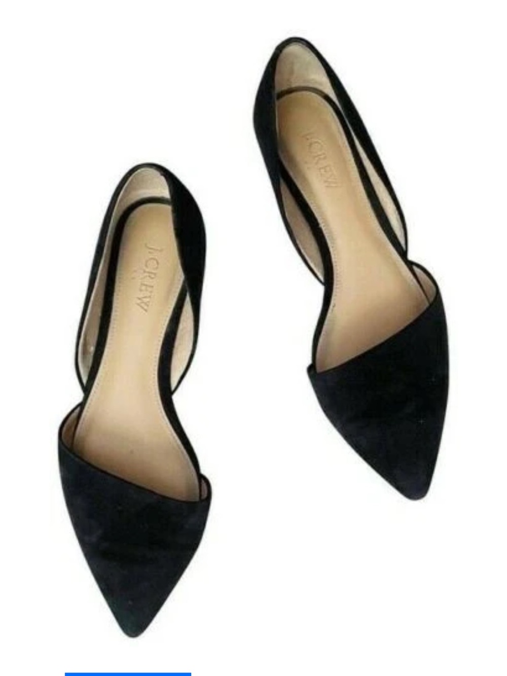 J. Crew Black Pointed D'Orsay Flats